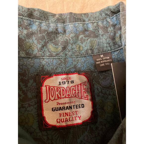 Jordache Mens Size‎ Medium Long Sleeve Button Down Shirt Cotton Casual Vtg - Picture 3 of 7